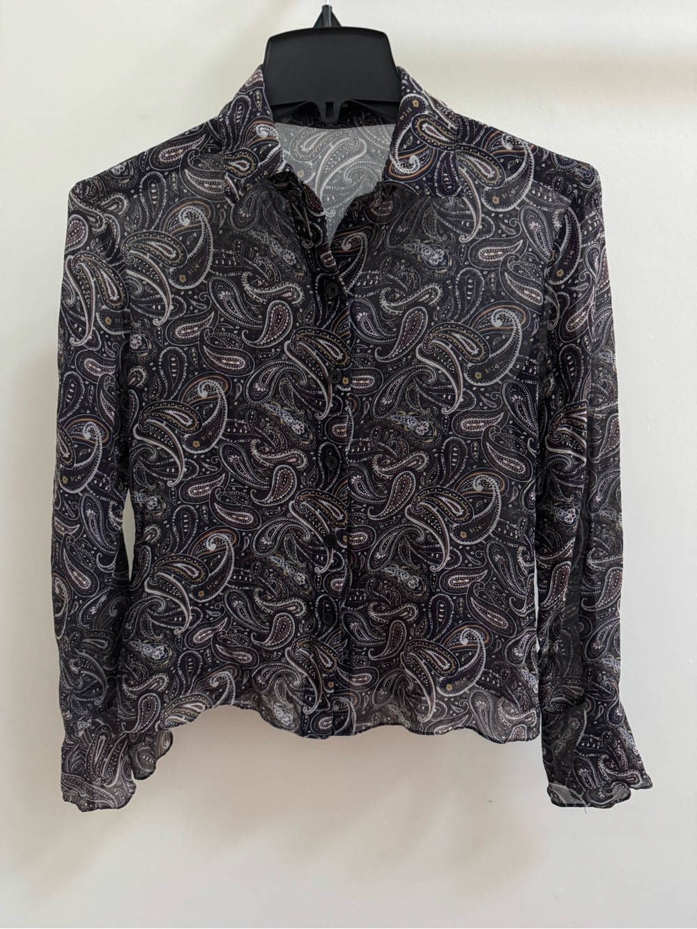 Michael Kors Sheer Paisley Bell Sleeve Blouse Size 8